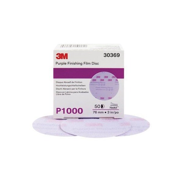 3M 3M Hookit Purple Finishing Film Disc, 30369, 3 in, P1000, 50PK 7100122803 - main